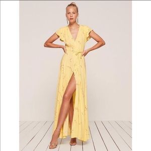 Reformation Yellow Maxi Kimono Dress